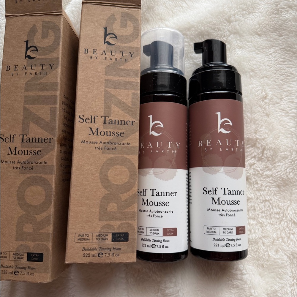Beauty by Earth Self Tanner Mousse - extra dark, Lot of 2